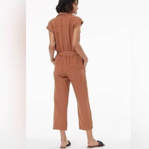 YOUNG FABULOUS & BROKE linen blend Cuba jumpsuit in Caramel - Picture 2 of 11